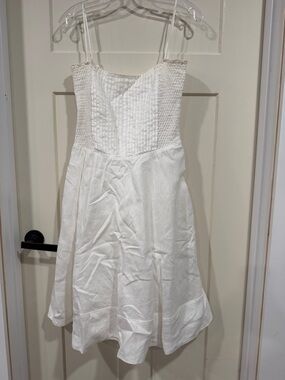 White Smocked Bodice Summer Dress